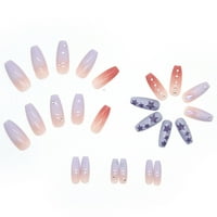 Лъскави диаманте фалшиви нокти с първокласни и деликатни орнаменти безопасни за бременни жени да използват модел на лепило за желе лепило