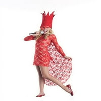 Купони крал костюми червена дантела дама поп звезда костюм рокля детския мързер 4-6