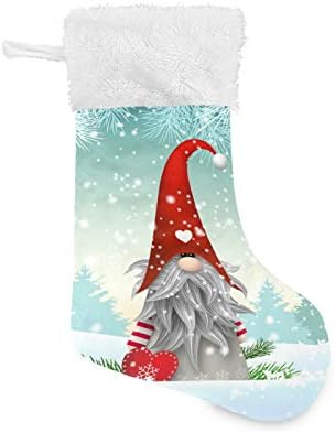Коледни Чорапи ALAZA весела Коледа Tomte Winter Snowflake Pattern4 Класически Персонализирани Големи Чулочные Украса за семейна Празничния сезон, декорация за партита, 1 опаковка,