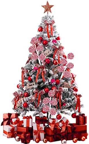 Коледа Червено-Бели Коледна Украса от Бонбони, 3 бр 15,7-Цолови Коледни Фигурки От шоколадови Бонбони, Украса За Коледната