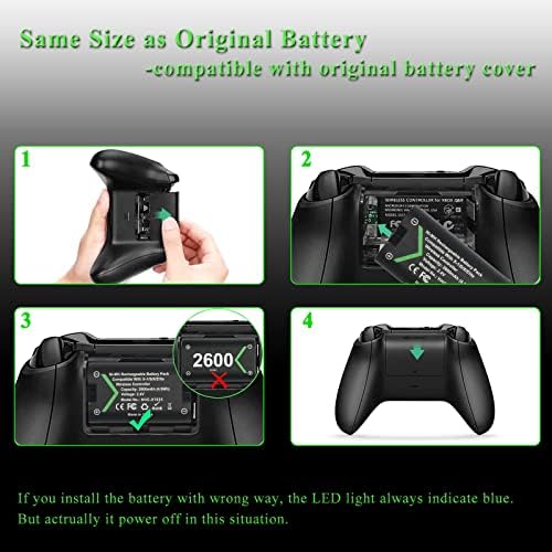 зарядно устройство за безжичен контролер uowlbear контролера на Xbox One, Xbox Series x/s, Батерии Xbox One, Xbox One S, One X, Xbox One Elite Controller с Зарядно кабел Micro USB