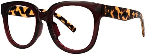 Voogueme Извънгабаритни Квадратни очила за Жени с Прозрачни лещи Черепаховые лък тел Vernetta OP049594