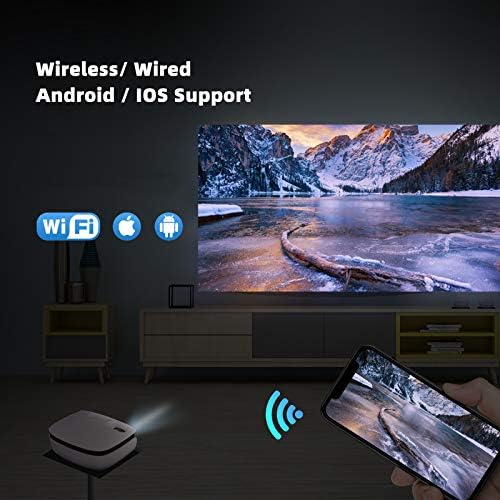 Мини Проектор KARCLE WiFi, Портативен видео проектор 7500Л за домашно кино/употреба на открито, Проектор Full HD 1080P, Поддръжка