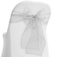 Спално бельо на Lann - Елегантна органза сватбена парти стол Cover Castes Bows - лента за връщане назад - розово