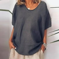 Дамска есенна мода, женски върхове, модна ежедневна тениска с къси ръкави с v-образно деколте топчета блуза черно m