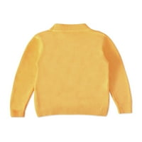 Gomelly Toddler Knit пуловери пуловер с дълъг ръкав сладък пуловер момичета ежедневни джъмпер джъмпер горен екипаж в врата жълто 16