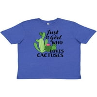 Inktastic Just A Girl, което обича кактуси младежки тениска