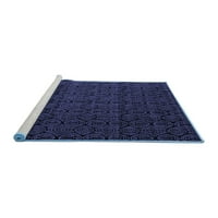 Ahgly Company Machine Pashable Indoor Square Abstract Blue Modern Area Cugs, 5 'квадрат
