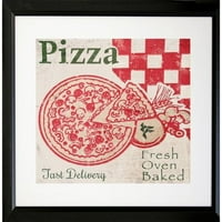 Купете изкуство за по -малко „Pizza Box“ в рамка винтидж рекламен печат