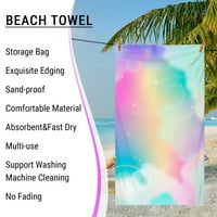 Pompotops Microfiber Beach кърпи, цветни микрофибър плат плаж кърпа за кърпа за баня плаж одеяло шал избърсване пот кърпа