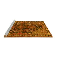 Ahgly Company Machine Pashable Indoor Rectangle Persian Yellow Traditional Area Cugs, 6 '9'