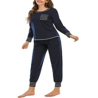 Женска пижама комплект меки шезлонги с дълъг ръкав pjs сън