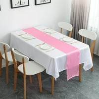 Juliy Table Runner Long Rectangle Smooth Fabric Machine Machinable Prise Color Party Table Runner Wedding Banquet Consusties