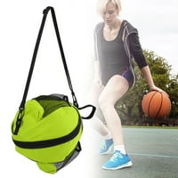 Баскетболни чанти на Oxford Cloth, кръгли мрежести баскетболни чанти 10.2-11.0in диаметър PVC за международни състезания за № Баскетбол Черна кърпа с жълти ръбове, зелено