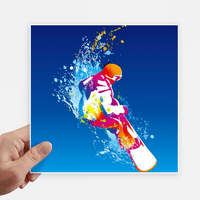 Зимен спорт Ски Ски Цветна илюстрация Стикер Етикети Стенна снимка Лаптоп Декол за самостоятелно лепило