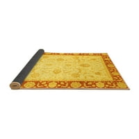 Ahgly Company Indoor Rectangle Abstract Yellow Modern Area Rugs, 5 '7'