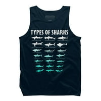 Мъжки акула Royal Blue Graphic Tank Top - Дизайн от хора XL