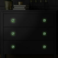 Кладково копче за флуоресценция на шкафа, светещо в тъмното чекмедже за мебели дърпа дръжка с винтове флорален шаблон на винтове