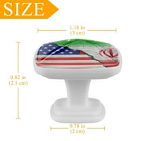 Ownta Iranian America Flag Square Glass чекмеджета дръжки Копчета дърпа с винтове за кухненски шкаф за баня шкаф за грим на шкафа за кабинет 4pc