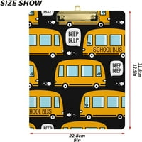 Карикатурен училищен автобус Клипборд Hardboard Wood Nursing Clip и издърпайте за стандартно писмо