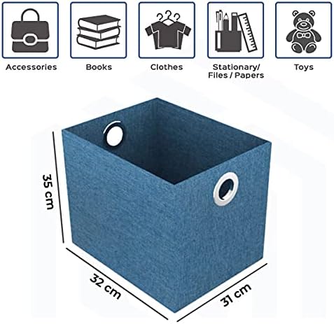 Кутии за съхранение на HomeStrap Премиум-клас с Проушиной Син цвят