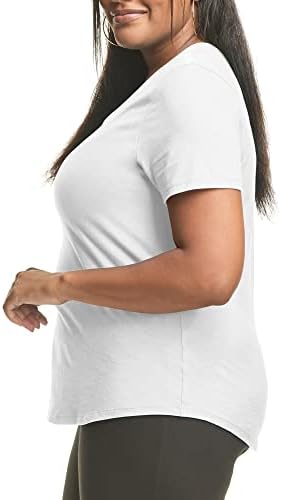 Женска тениска Just My Size, Тениска голям размер с къс ръкав и V-образно деколте, Женска тениска JMS Големи размери, Дамски
