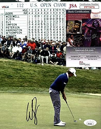 УЕБ СИМПСЪН Автограф От ръката на СНИМКА с РАЗМЕР 8x10, СЕРТИФИЦИРАН JSA АВТЕНТИЧЕН ИГРАЧ PP75076 на откритото първенство на САЩ 2012 PGA TOUR за ГОЛФ