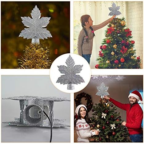 РАЗВИ-US Коледа Коледа в цилиндър с проектор под формата на Снежинки, 10-инчов 3D Сняг лампа на върха на дървото, Пенливи