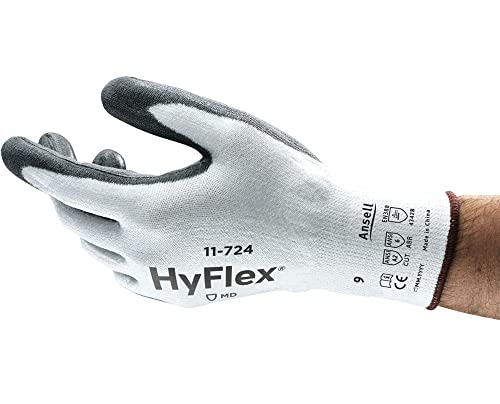 Ръкавица средно съдържание Ansell Healthcare 163830 серия 11-724 HyFlex, смоченная длан, 13 калибър, Размер 6 (опаковка от