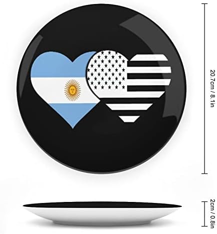 Флаг на Аржентина и Американски флаг Обичай Снимка Костен Порцелан Декоративна Чиния Индивидуалност Керамика С Чиния Професия
