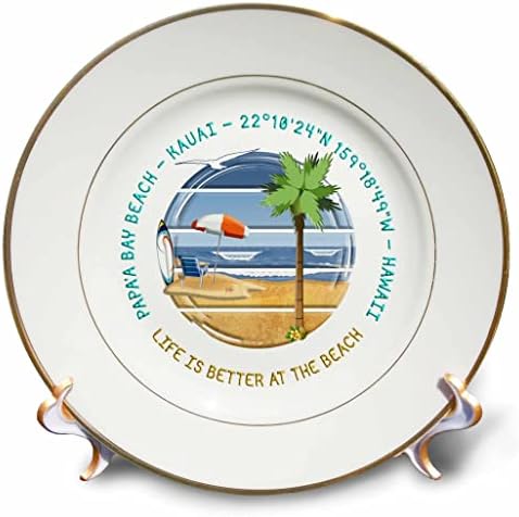 3. Американски плажове - плажа Папаа Бей, Кауай, Хавай, отличен подарък за пътуване - Чинии (cp-375445-1)
