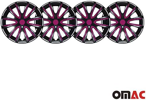 Джантите OMAC 16 инча за Chevrolet Silverado, Черно и лилаво цветове 4 бр. Капака Джанти - Шапки ступиц - Подмяна на външната повърхност на автомобилни гуми