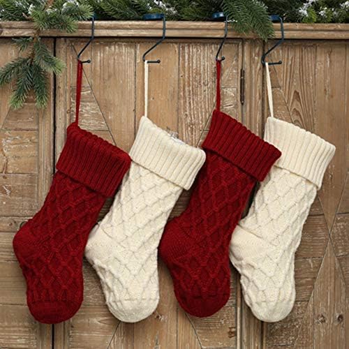XINdream Вязаный Коледни Чорапи, 1БР 15-инчови Коледни Чорапи, Украса за Камината, Селски Подаръчен Пакет с Бонбони за Семейна