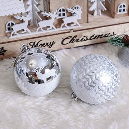 Severin Madelyn Набор от украшения за Коледни топки Value Bundle (от 5 теми) | Замразени Зимни Сребърни бижута от дърво 24