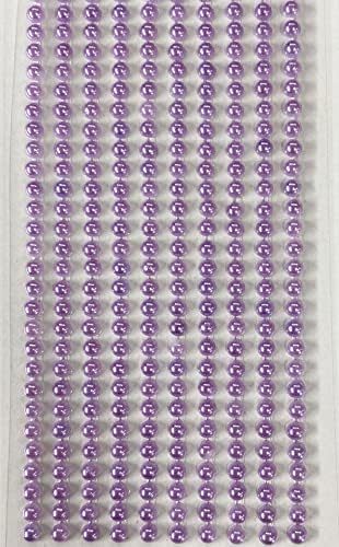 500 x Самозалепващи Перли, Скъпоценни Камъни 3 мм Мини С фиксирана Облегалка Кръгли Перлени Мъниста Ленти Украса (Бял)