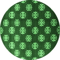 Ahgly Company Indoor Round Oriental Emerald Green Industrial Area Rugs, 4 'кръг