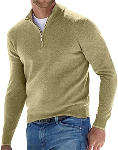 Мъжки Маркови Ризи, Обикновен Пуловер с дълъг Ръкав и яка-ботуш с цип, Кашмир Блуза, Топли Върхове С Дъното