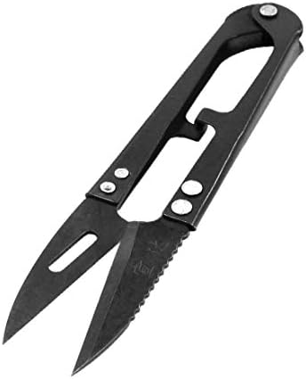 Нов инструмент за бродиране и шиене Lon0167, отличаващ се С надеждна ефективност, ножици за рязане на метална нишка с остър нож Дължина 111 мм, черен (id: 4fa 09 ce d6f)