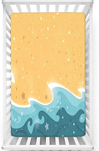 Мини-Чаршафи за легла с шарките на плажна тема, Портативни мини-Чаршафи За легла, Мека и Ластични Чаршафи за легла-Матрак