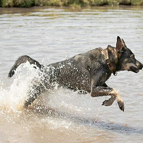 Тактически нашийник за кучета с американския флаг на САЩ - Военен Дебел нашийник за кучета с дръжка - Сверхпрочный найлонов