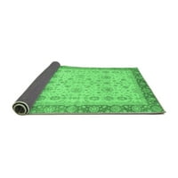 Ahgly Company Indoor Rectangle Oriental Emerald Green Traditional Area Cugs, 2 '4'