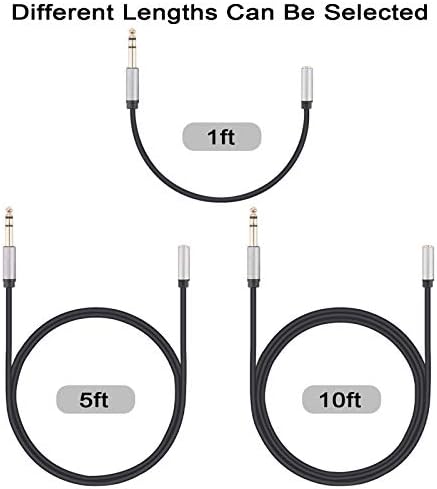 Удлинительный кабел за слушалки дължина от 1/4 инча до 3,5 мм, Девинальный от 6,35 мм до 3,5 мм (1/8 инча) Жена Адаптер TRS,
