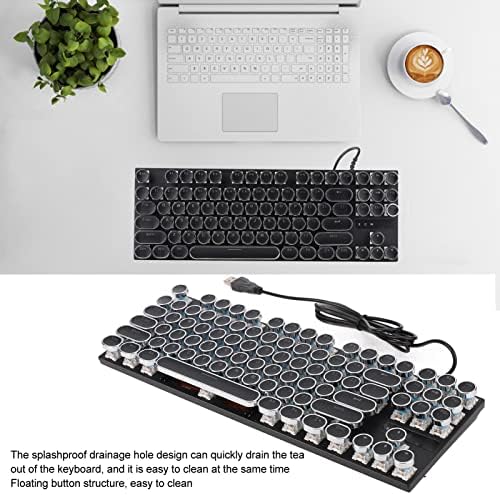 Механична клавиатура Zyyini, 87 клавиши, цвят RGB, светло синята Механична клавиатура, Съответстваща на цвета на Ергономична