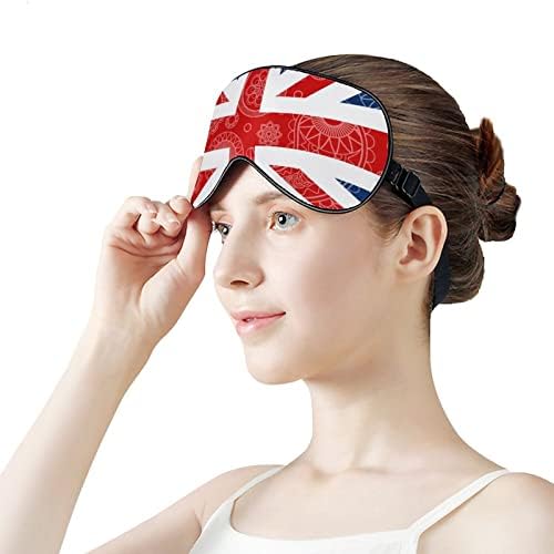 Маска за Сън с Британския Флаг Пейсли, Здрава Превръзка На Очите, Меки Калъфи за Маски за Очи с Регулируема Каишка за Мъже