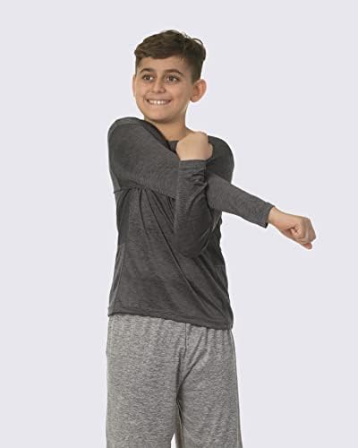 4 Опаковки: Младежка тениска с дълъг ръкав за активни спортни изяви, Впитывающая влага, За момчета и Момичета.