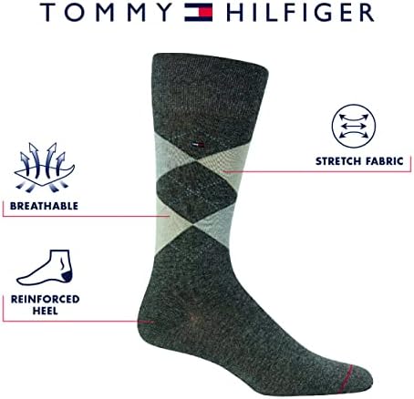 Мъжки Тържествено чорапи Tommy Hilfiger - Леки и Удобни чорапи за екипажа (4 опаковки)