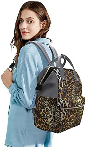 Чанта за Пелени с Леопардовым Модел Раница Водоустойчива Чанта За Майките Раница с Голям Капацитет