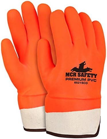 MCR Safety 6521SCO Мъжки ръкавици с двойно Потапяне От Разпенено PVC С Пясъчна повърхност, с по-Голям Размер 12 на Двойки