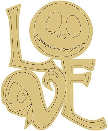Любовта Силует Недовършена, Дървен Декор за Хелоуин Зловеща Врата Закачалка За Всеки Ден от МДФ Форма на Платно Стил 5 Арт 1 (24 )