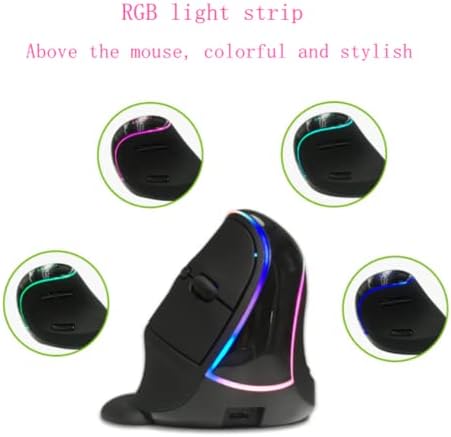 Безжична Мишка с USB Акумулаторна Вертикална Мишката 2400 dpi RGB Подсветка 2,4 Ghz Ергономичен Дизайн, Удобен За Намаляване